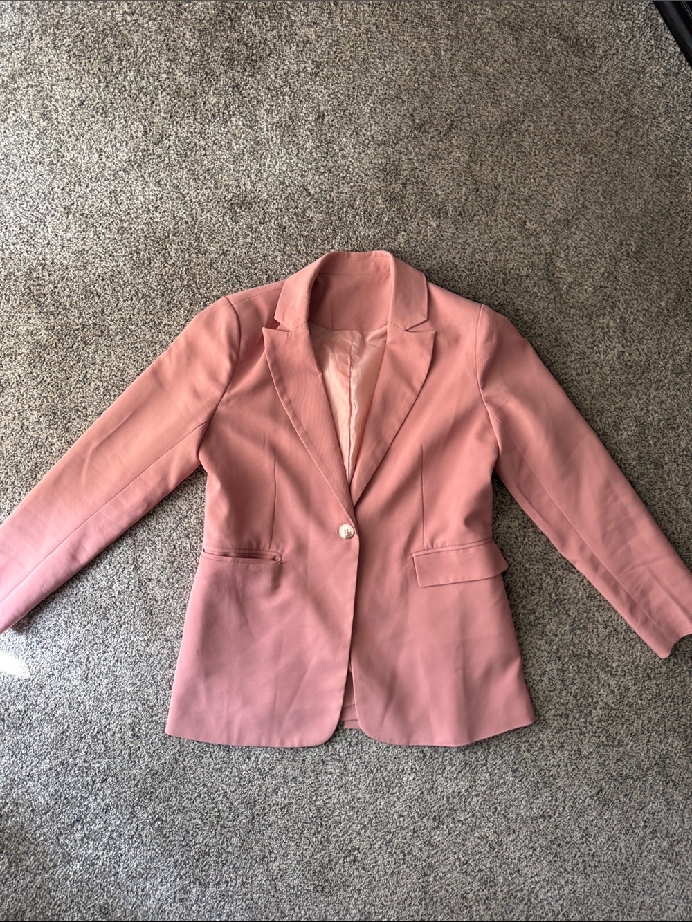 Tailored Dusty Rose Single-Button Blazer